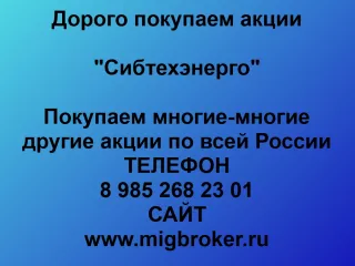Покупаем акции «Сибтехэнерго». Оплата сразу! Лучшая цена акц